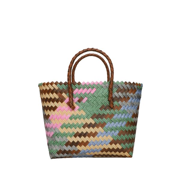 Woven Exotic Straw Color Tote Beach Bag Shoulder Bag
