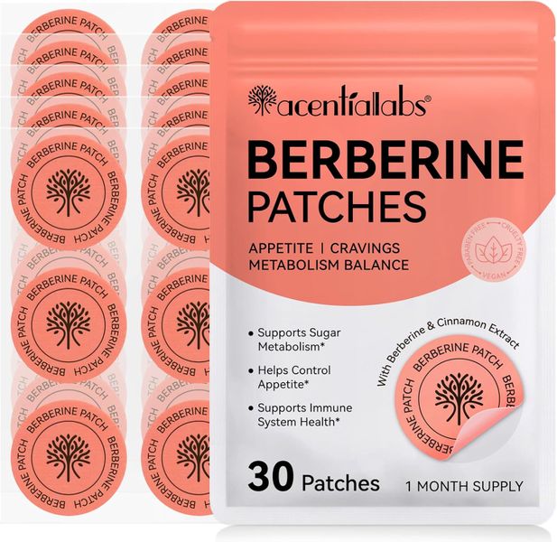 Acentialabs Berberine Patches 30 Pack- Metabolism Support&amp; Appetite Support