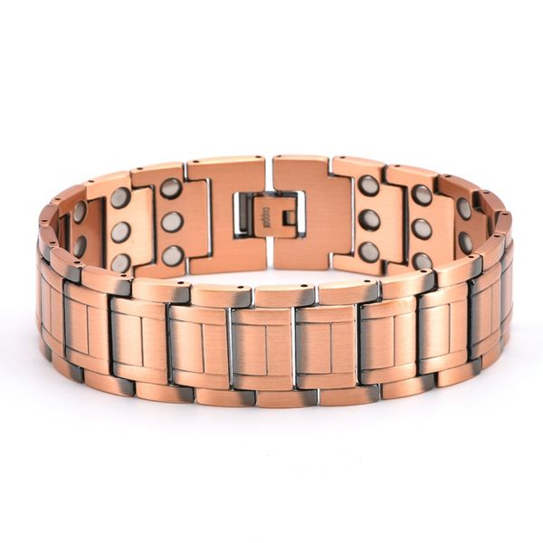 Men's Triple-Strength Pure Copper Magnetic Bracelet with 3500 Gauss Magnet
