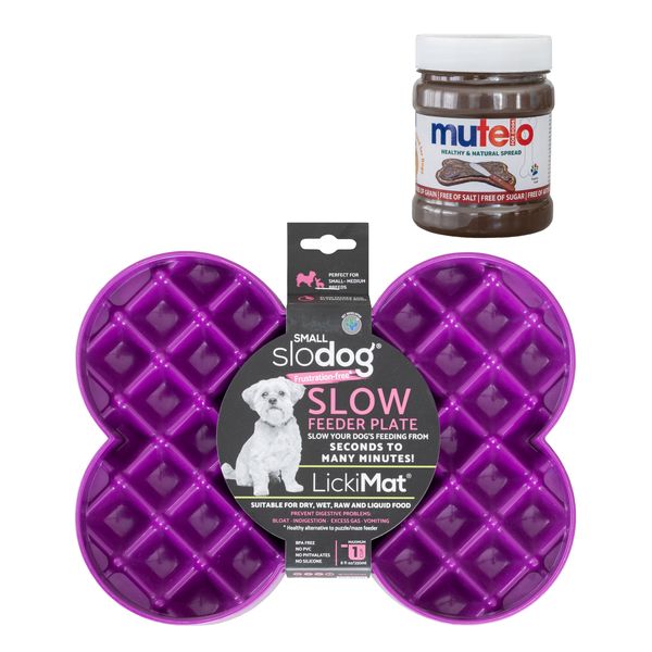 LickiMat Slodog Small Purple plus Pets Elite MuteloMspread