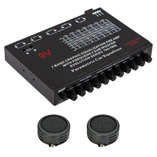 Targa TAG-700Q 7-Band Equalizer Preamplifier - Line Driver &amp; Evo Tweeters