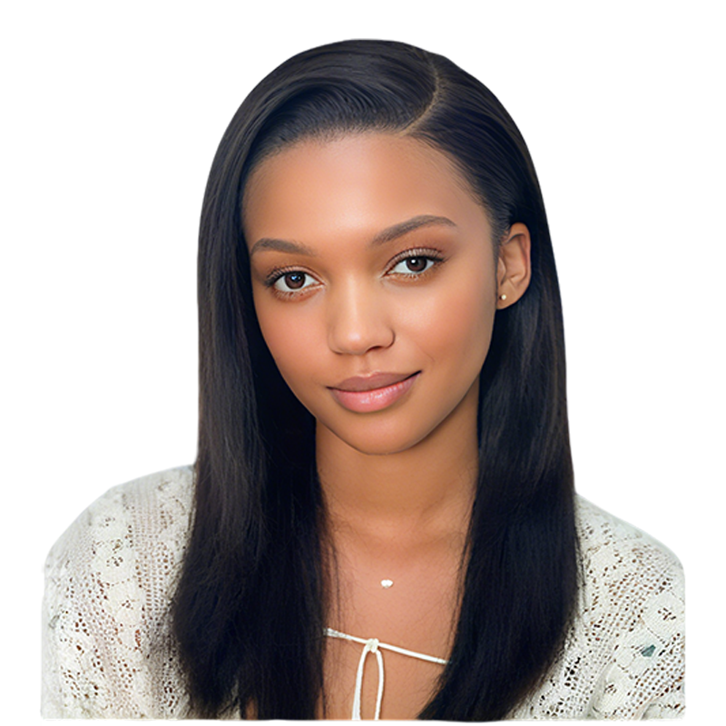 SUNRAY 16 Inch Straight Lace Front Wig 100% Human Hair Wig,Gift For Women