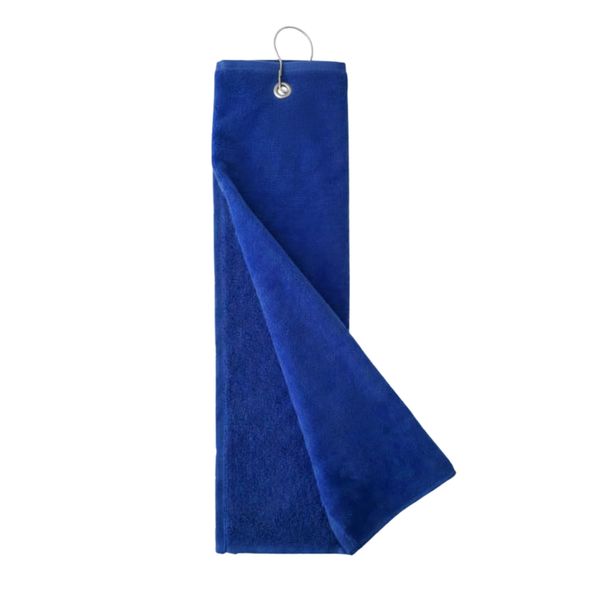 Golf Towel Microfiber Plain - Club Cleaning Towel with Hook | Blue