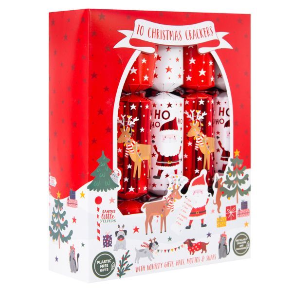 10 Family Christmas Crackers - Red Santa &amp; Friends (Eco-Friendly)