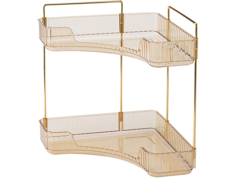 Double Layer Acrylic Corner Shelf - Amber