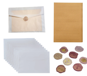 8 Sets See-through Envelopes with Brown Kraft Paper & 3D Wax Seal ...