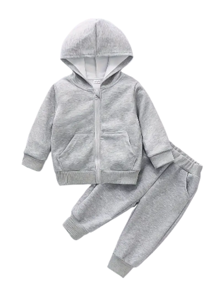 Thread Treasure-Grey Color Hoodie Set for Boys with Pants