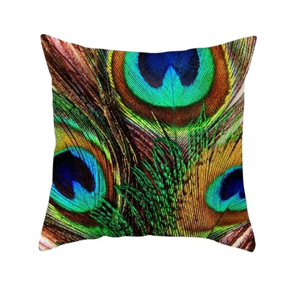 Plush Peacock Print Luxury Continental Cushion Cover - 60cm x 60cm