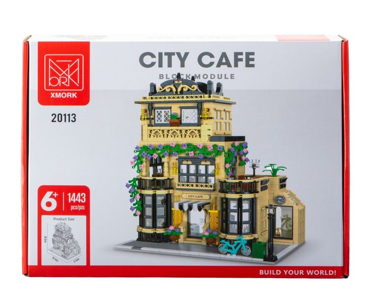 XMork Model City Cafe (1443 Pieces) - 30.4cm Tall
