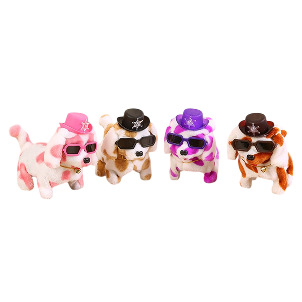 Battery Operated Barking Dog With Glasses and Hat - 4-piece