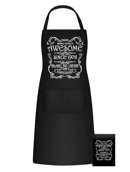 50 Years Old Awesome Since 1976 Birthday Braai Kitchen Apron Gift