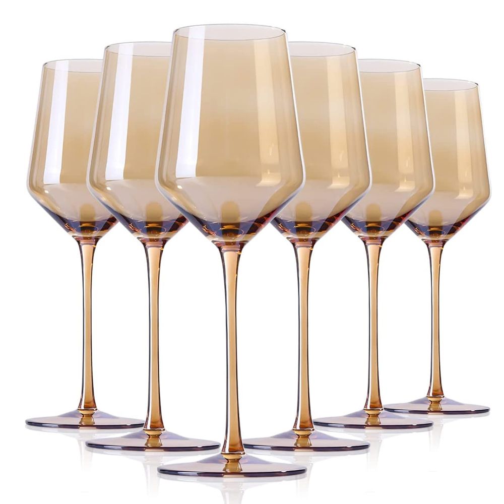 Dream Home - Perfect Crystal Amber Champagne Glass - Set of 6