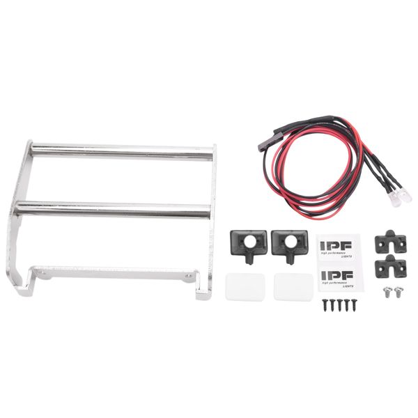 Metal Front Bumper With Light For 1/10 Rc Crawler K5 Blazer Silver