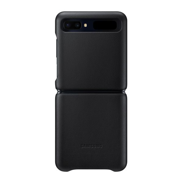 Samsung Galaxy Z Flip Leather Cover - Black