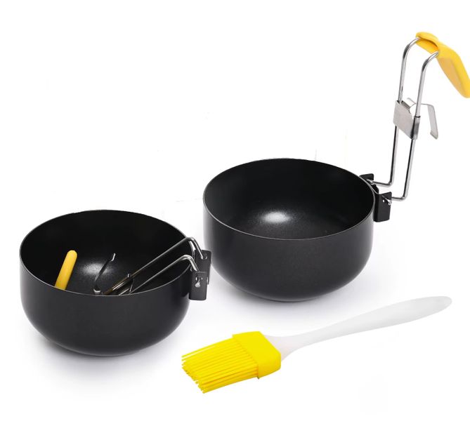 Easy Egg Poacher Cup Duo - Boxed 2 Piece Set with Silicone Brush