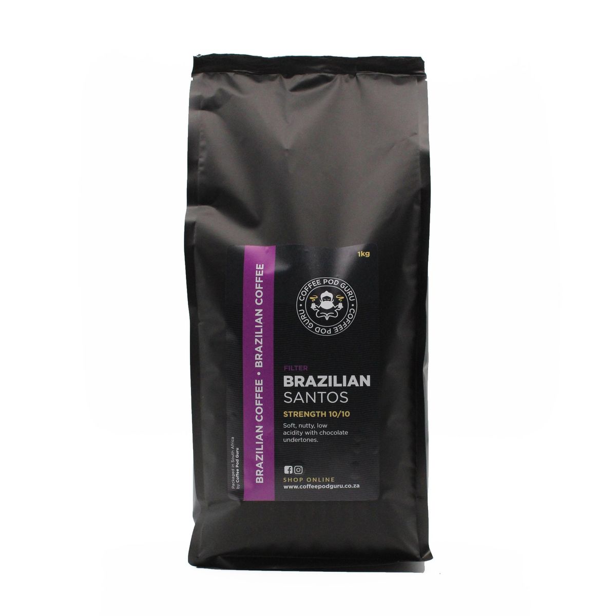 Coffee Pod Guru Brazilian Santos Ground Filter Coffee 1kg Buy