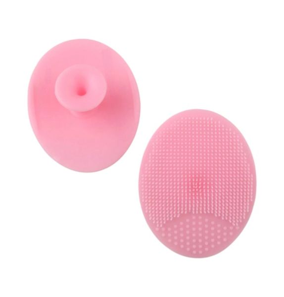 2 Piece Soft Silicone Facial Cleansing Brush Set - Pink