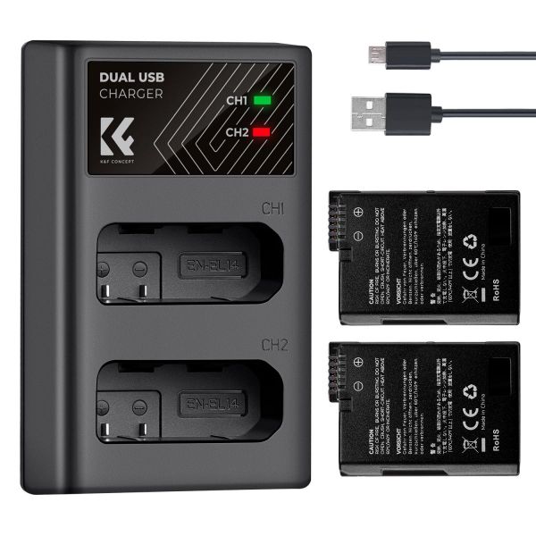 K&amp;F Nikon EN-EL14 Battery Kit - 2 Batteries and Dual Charger | KF28.0020