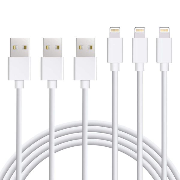 H Q iPhone USB Cable for iPhone 6,7,8, X, 11&amp;11Pro &amp; 12Pro MAX (pack 3)