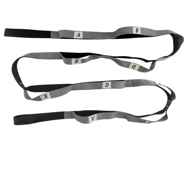 10-Loop Yoga Fitness Resistance Exercise Stretching Strap - Gray