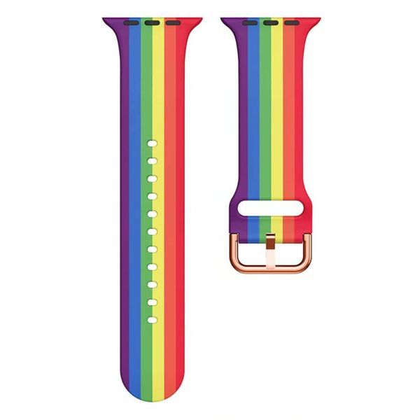 Silicone Rainbow Replacement Strap Compatible with Apple- 38/40/41mm Models