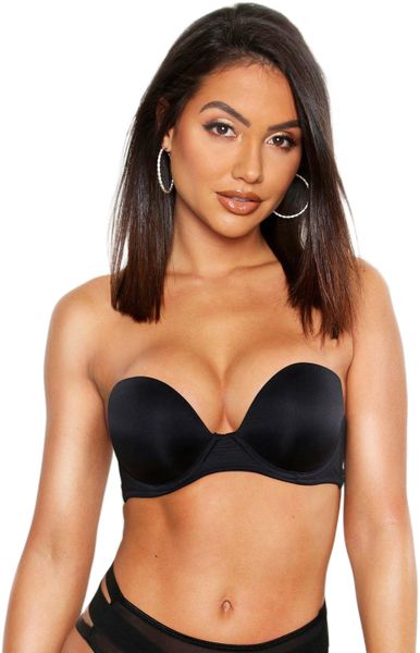 boohoo - Womens Super Push Up Strapless Bra - Black