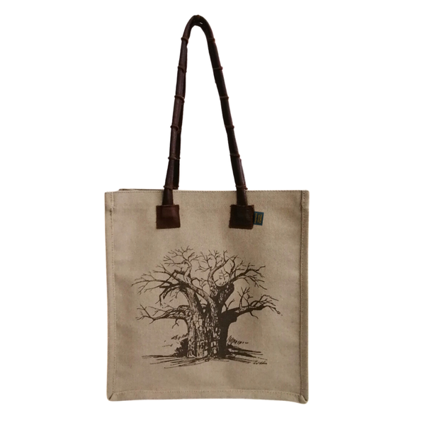 Baobab Tree Cotton Canvas Boxer Shopper Bag