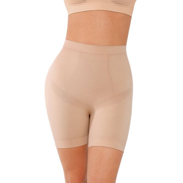 Pear Shapewear Seamless Mid-Waist Smoothing Shorts - Nude
