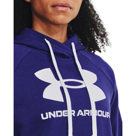 Under Armour® Womens Rival Fleece Logo Hoodie Sonar Blue/White