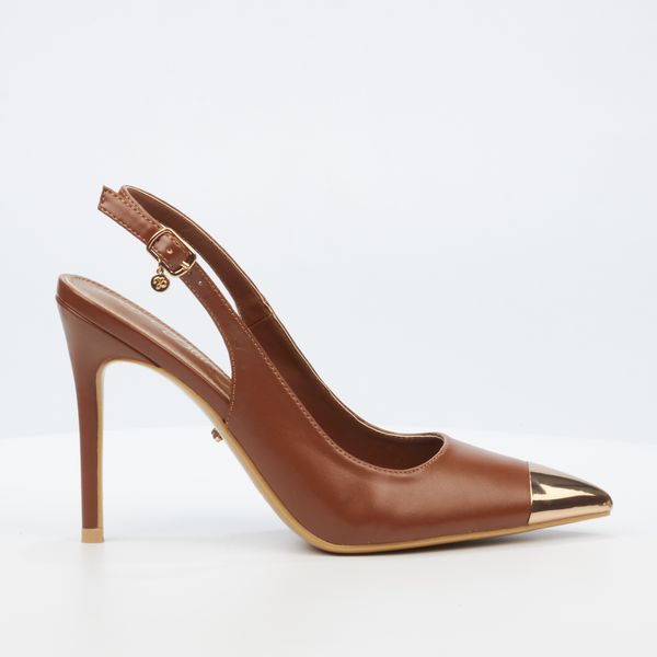 Miss Black Lola 34 Women Faux Leather Heel Court - Tan