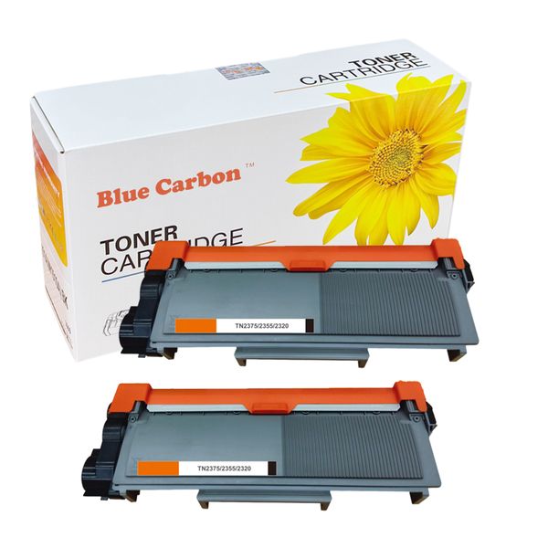 Blue Carbon Toner Catridge Compatible With TN2375 TN2355 TN2320- Black 2pac