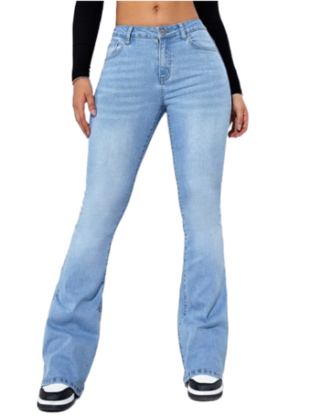 Secret Shield- Flare Leg Denim Jeans Classic Style With Modern Comfort