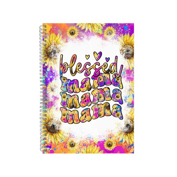 Blessed Mama Neon Sunflower Notebook Mom Gift Idea A4 Notepad Pad 82