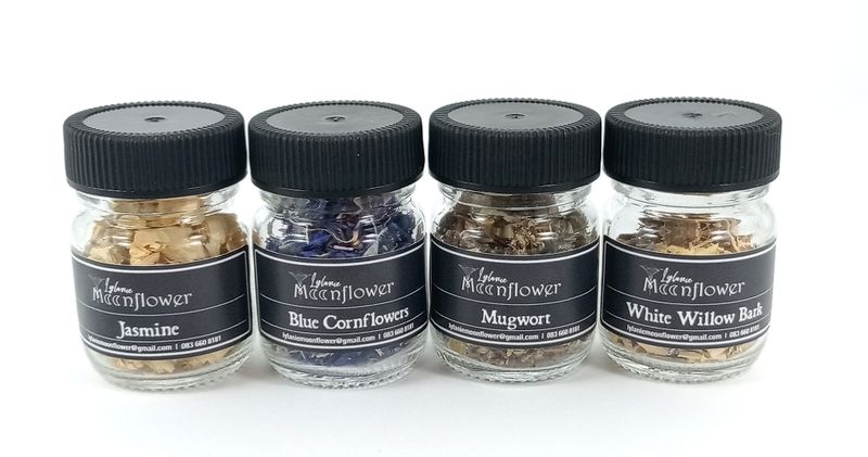 Dried Botanicals-4pack- Jasmine, Blue Cornflower, Mugwort, WhiteWillow Bark