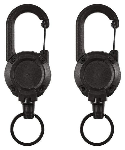 Heavy Duty Retractable Keychain with 23.6" Steel Retractable Cord for Men