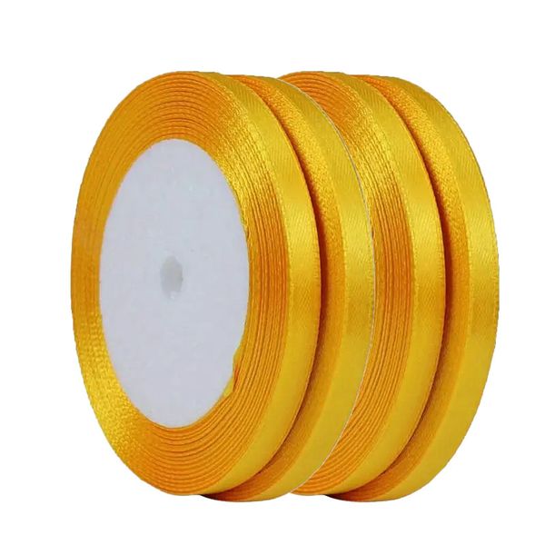 Satin Ribbon - 6mm Width - golden yellow - 88m - Bows and Wrapping