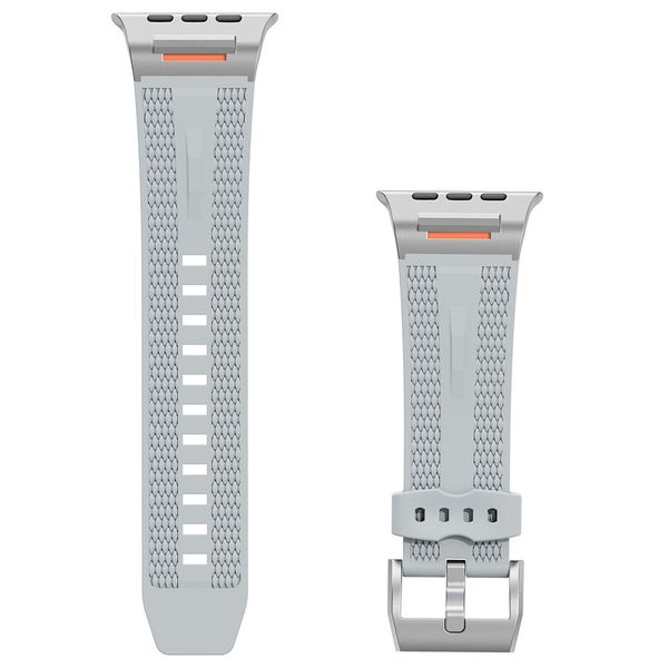LightGrey Liquid Silicone Watch Band Compatible with Apple-42/44/45/46/49mm