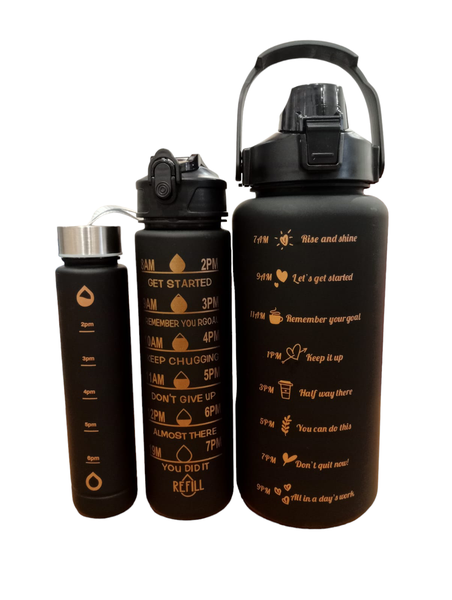 Black Lockable Lid Water Bottle