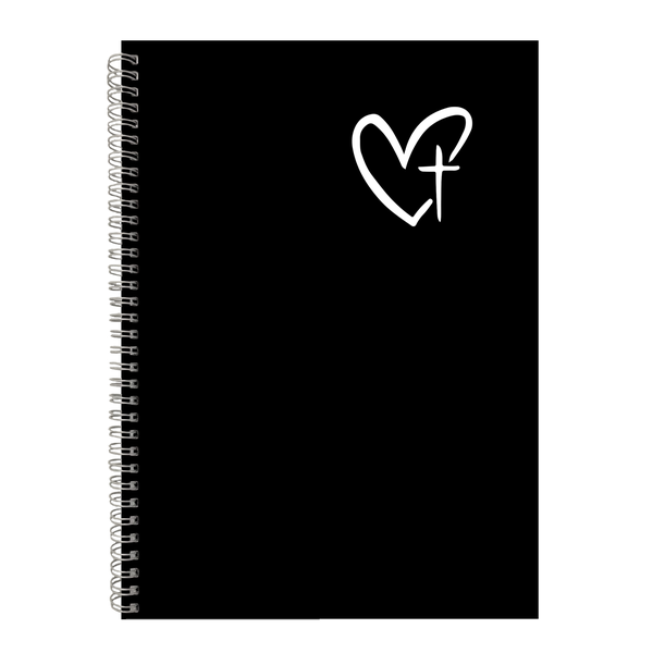 Heart Cross Christian Bible Theme Writing Book A4 Notepad Notebook Gift 402