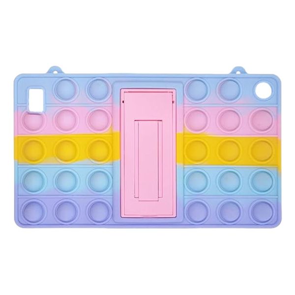 Pop It Silicone Cover compatible with Amazon Fire HD 8 / HD 8 Plus- Rainbow