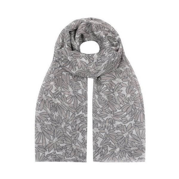 SoGood-Candy - Scarf - Grey and Taupe Floral