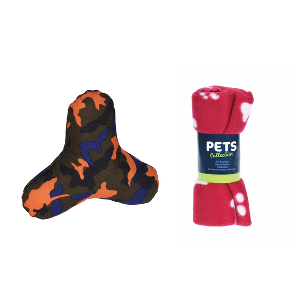 Pet Blanket &amp; Dog Chew Toy Bundle