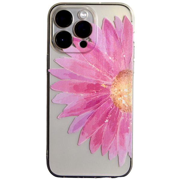 Clear - Phone Case with Big Pink Flower &amp; Pro Camera - Iphone 14 Pro Max