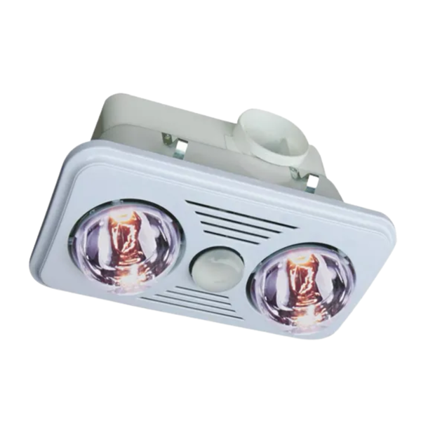 Waco White Halogen Two Bulb Mounted Bathroom Heater