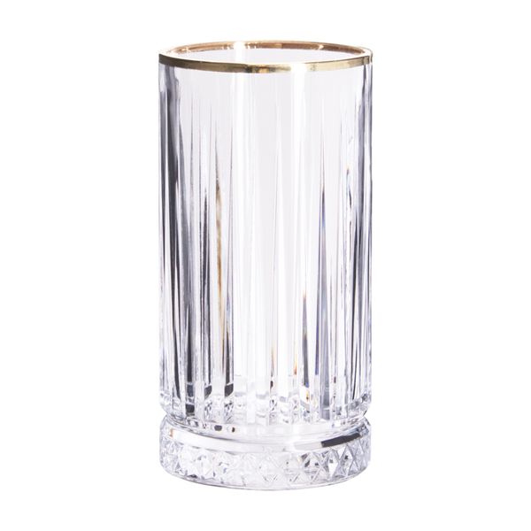Be Classic H Crystal Elysia Hiball Gold Rim Glasses- 445ml(Set of 4)