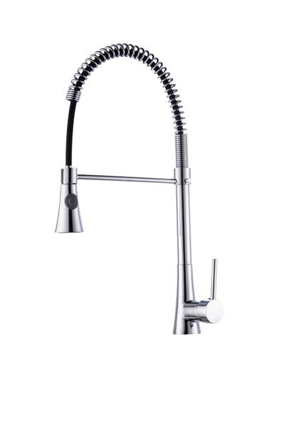Kitchen Sink Mixer Tap - Retractable Pull Out Rotating Faucet - Chrome