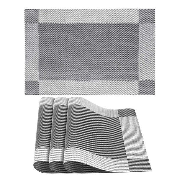 4 Piece Heat-Resistant Washable PVC Placemats Table Mats - Beige