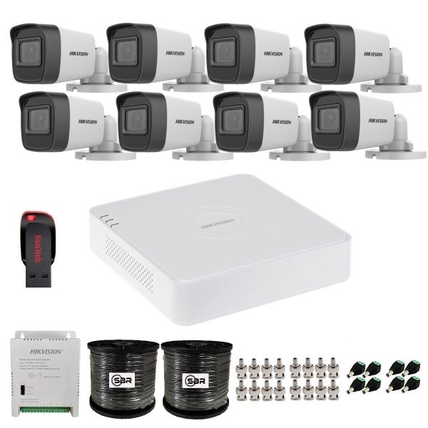 Hikvision 8 Channel 1080P Complete Kit - NO HDD - 2 Roll