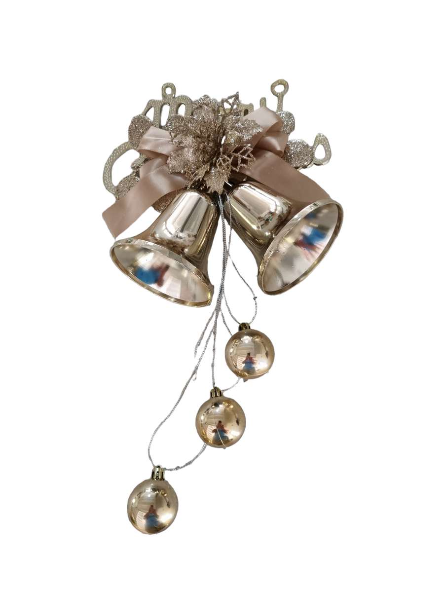 Christmas Decoration Artificial Bells with Merry Christmas Sign