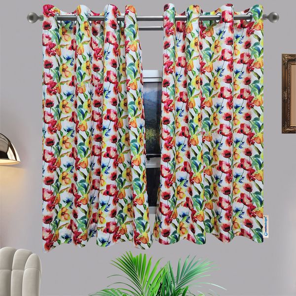 Matoc Designs Café Curtain - Flowerbed - Eyelet - Pack of 2